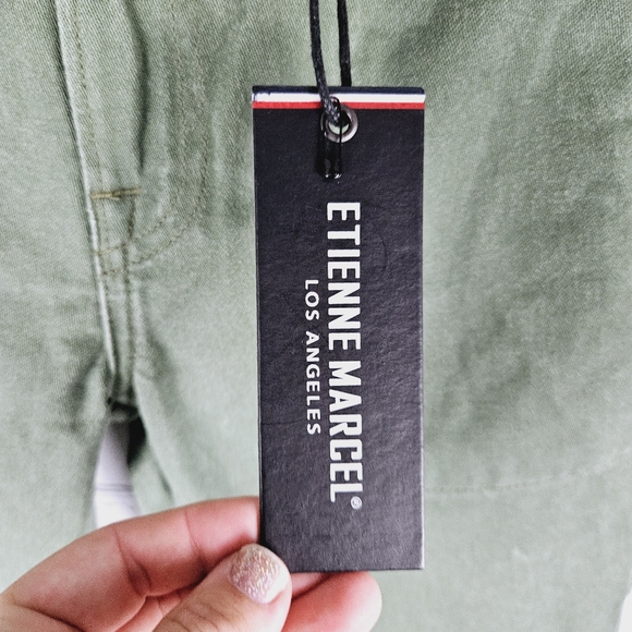 ETIENNE MARCEL | Military color block cropped ankle slim fit utility pants - Picture 8 of 12